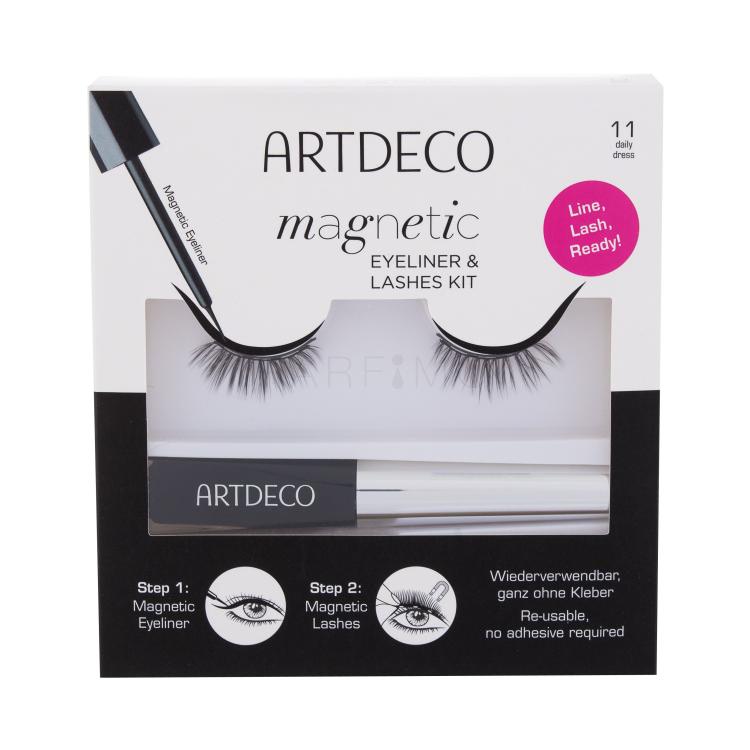 Artdeco Magnetic Eyeliner &amp; Lashes Kit Darilni set magnetne umetne trepalnice 1 par + tekoče črtalo za oči 5 ml