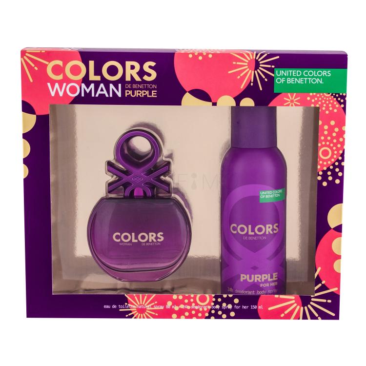 Benetton Colors de Benetton Purple Darilni set toaletna voda 80 ml + deodorant 150 ml
