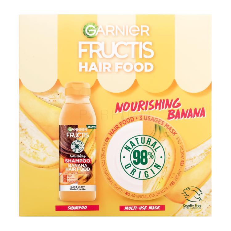 Garnier Fructis Hair Food Banana Darilni set šampon Fructis Nourishing Banana Hair Food 350 ml + maska za lase Fructis Nourishing Banana Hair Food 390 ml