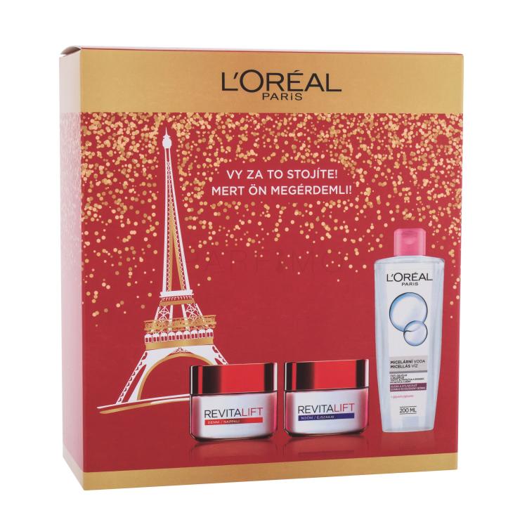 L&#039;Oréal Paris Revitalift Darilni set dnevna krema Revitalift 50 ml + nočna krema Revitalift 50 ml + micelarna vodica 200 ml