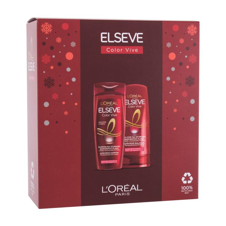 L&#039;Oréal Paris Elseve Color-Vive Darilni set šampon Elseve Color Vive 250 ml + balzam za lase Elseve Color Vive 200 ml