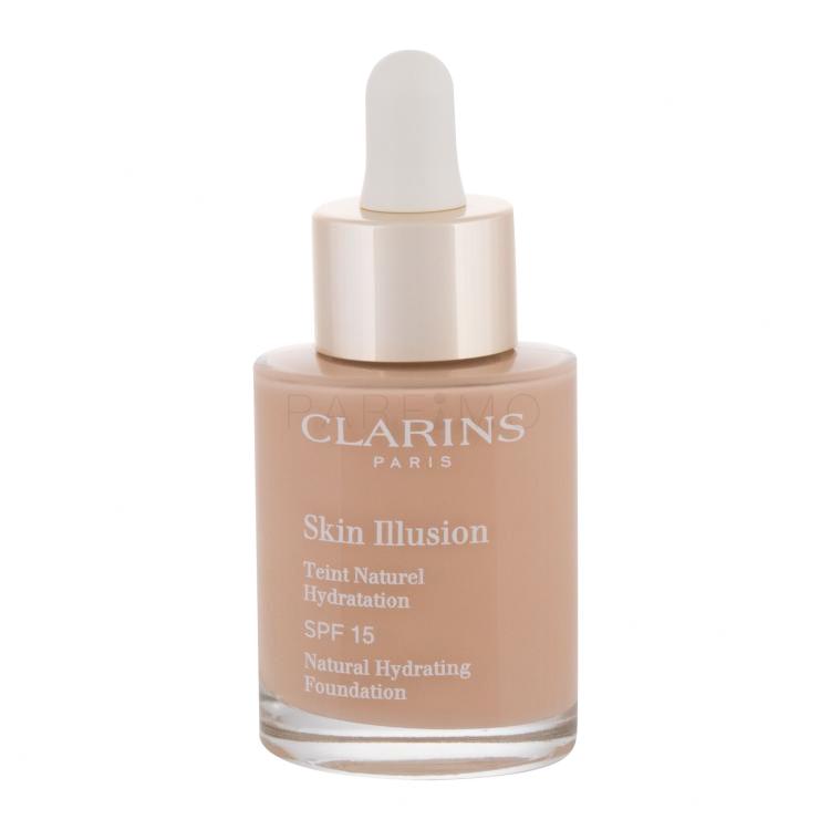 Clarins Skin Illusion Natural Hydrating SPF15 Puder za ženske 30 ml Odtenek 107 Beige