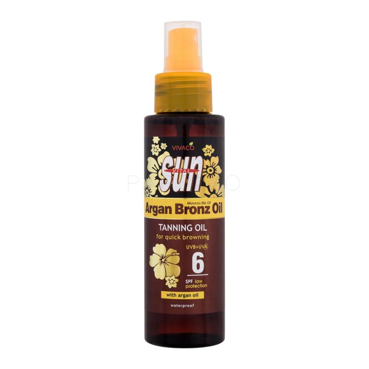 Vivaco Sun Argan Bronz Oil Tanning Oil SPF6 Zaščita pred soncem za telo 100 ml