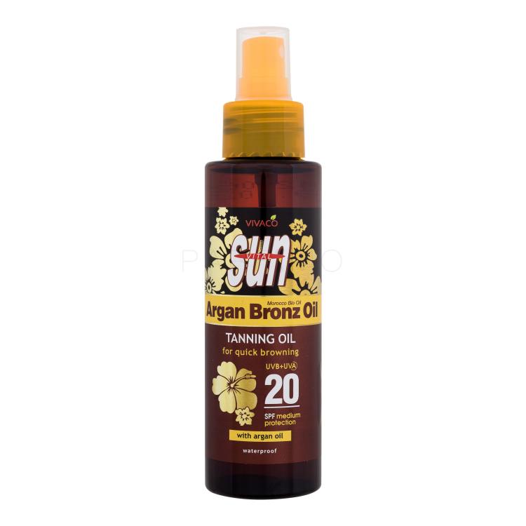 Vivaco Sun Argan Bronz Oil Tanning Oil SPF20 Zaščita pred soncem za telo 100 ml