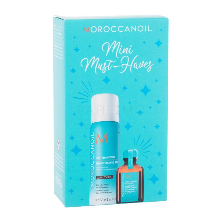 Moroccanoil Mini Must-Haves Darilni set olje za lase Treatment 15 ml + suhi šampon Dry Shampoo Dark Tones 65 ml