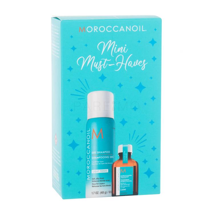 Moroccanoil Mini Must-Haves Darilni set olje za lase Treatment 15 ml + suhi šampon Dry Shampoo Light Tones 65 ml