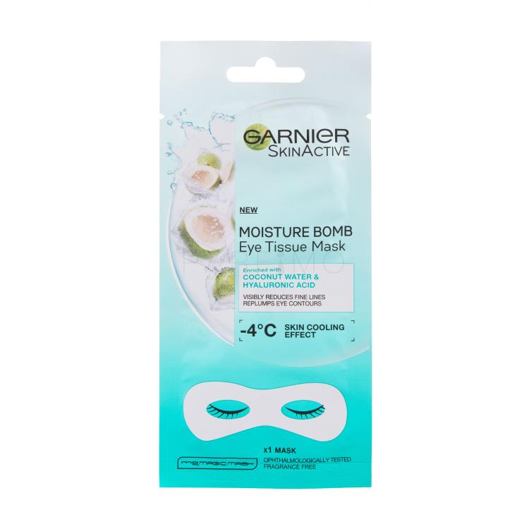 Garnier SkinActive Moisture Bomb Coconut Water &amp; Hyaluronic Acid Maska za področje okoli oči za ženske 1 kos