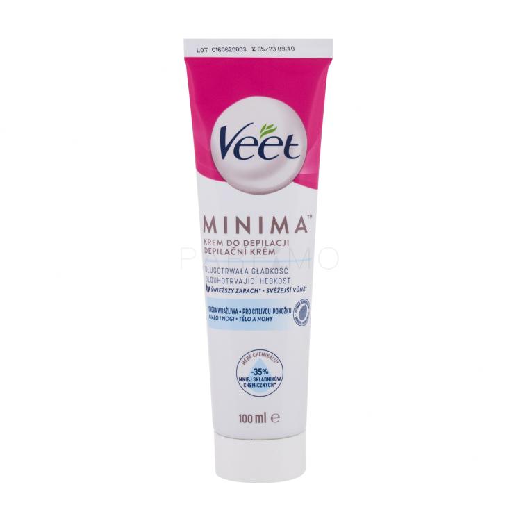 Veet Minima Hair Removal Cream Sensitive Skin Izdelki za depilacijo za ženske 100 ml