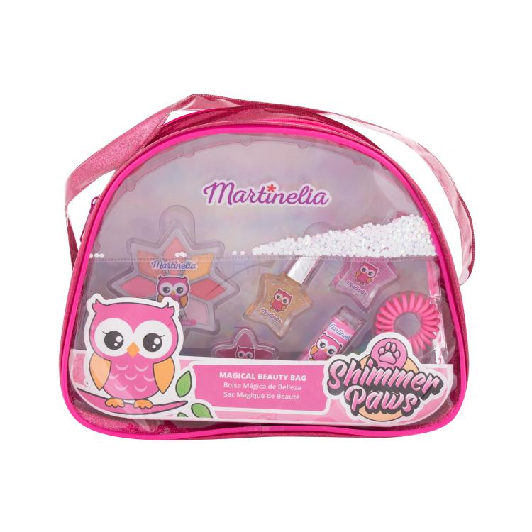 Martinelia Shimmer Paws Magical Beauty Bag Darilni set senčilo za oči 2,8 g + glos za ustnice 2 g + šminka 1,8 g + lak za nohte 2 x 3 ml + elastika za lase + kozmetična torbica