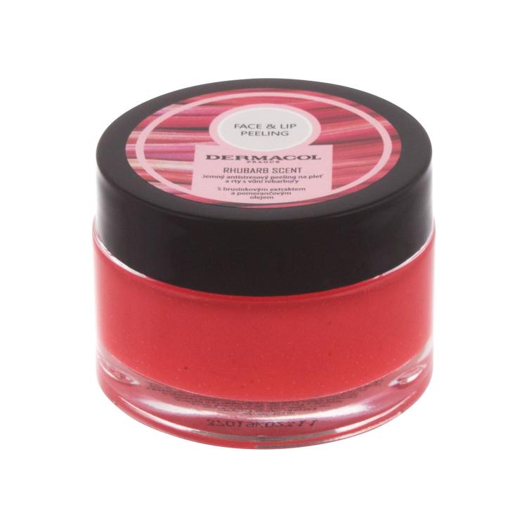 Dermacol Face &amp; Lip Peeling Rhubarb Scent Piling za ženske 50 g