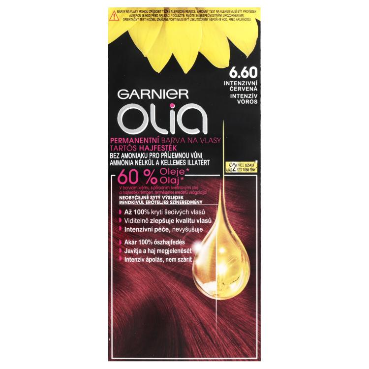 Garnier Olia Permanent Hair Color Barva za lase za ženske 50 g Odtenek 6,60 Intense Red