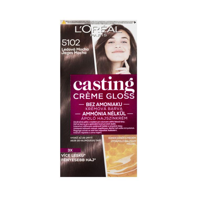 L&#039;Oréal Paris Casting Creme Gloss Barva za lase za ženske 48 ml Odtenek 5102 Iced Mocha