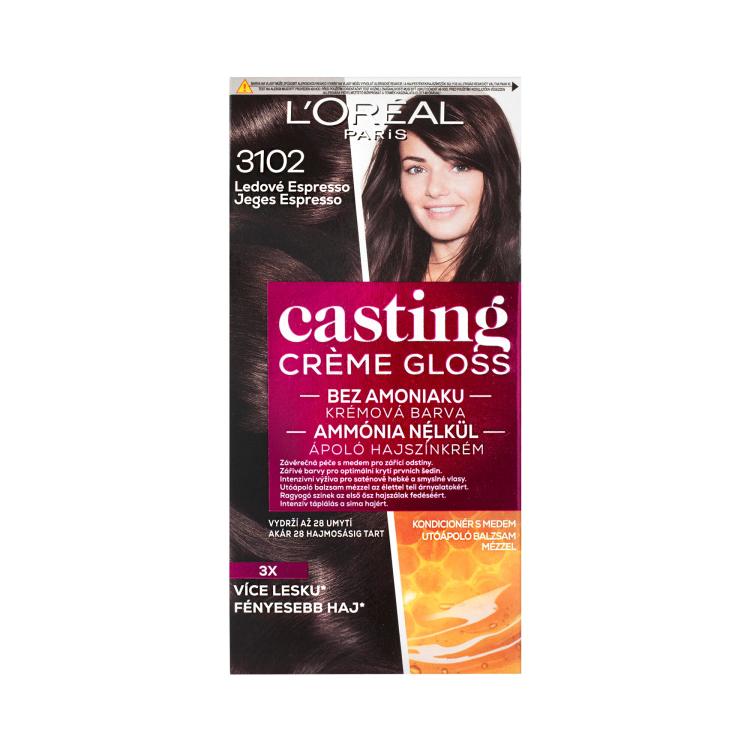 L&#039;Oréal Paris Casting Creme Gloss Barva za lase za ženske 48 ml Odtenek 3102 Iced Espresso