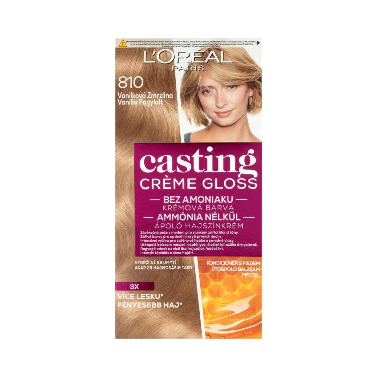 L&#039;Oréal Paris Casting Creme Gloss Barva za lase za ženske 48 ml Odtenek 810 Vanilla Icecream