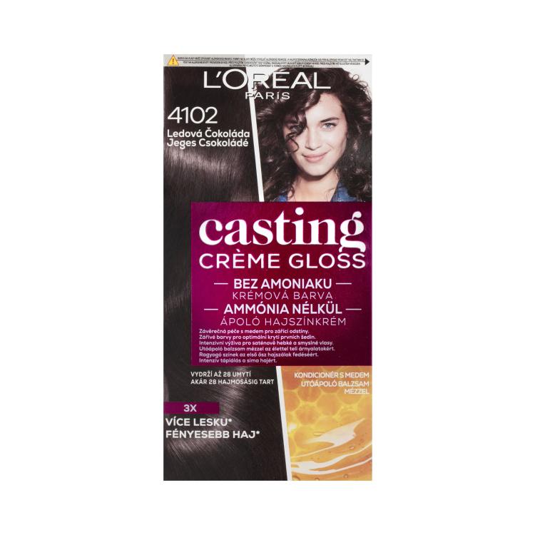 L&#039;Oréal Paris Casting Creme Gloss Barva za lase za ženske 48 ml Odtenek 4102 Iced Chocolate