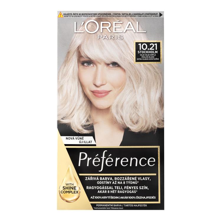 L&#039;Oréal Paris Préférence Barva za lase za ženske 60 ml Odtenek 10,21 Stockholm