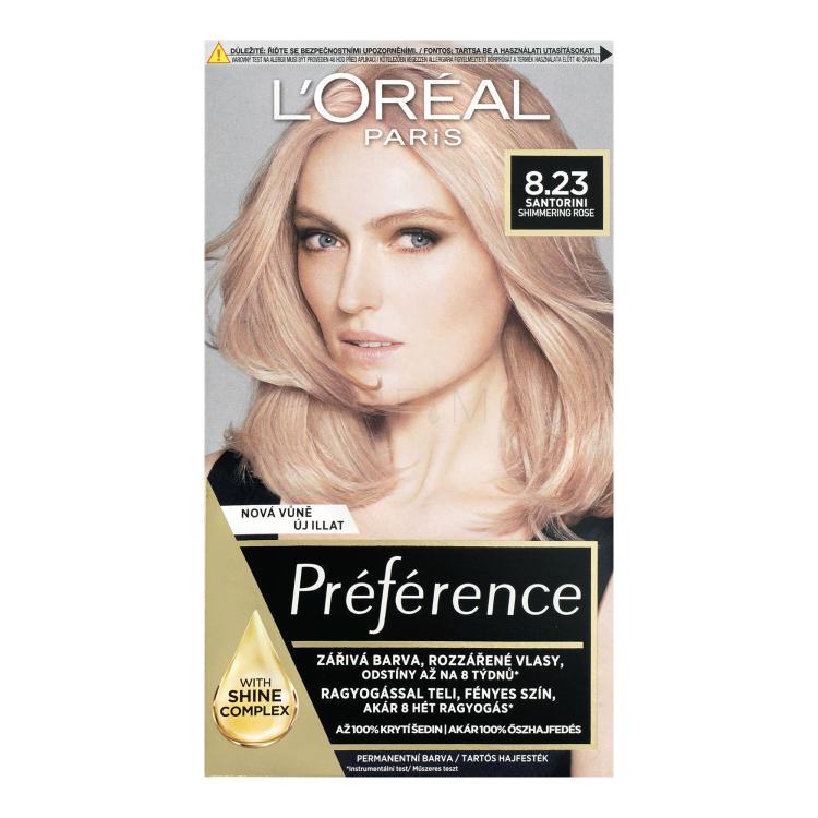L&#039;Oréal Paris Préférence Barva za lase za ženske 60 ml Odtenek 8,23 Santorini