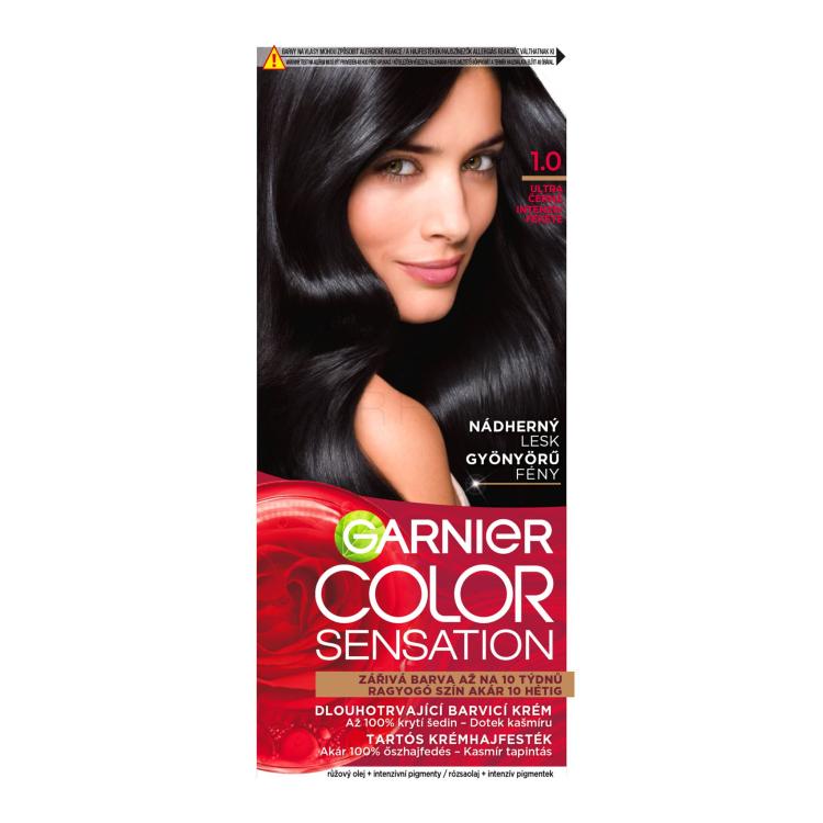 Garnier Color Sensation Barva za lase za ženske 40 ml Odtenek 1,0 Ultra Onyx Black