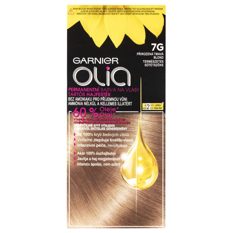 Garnier Olia Permanent Hair Color Barva za lase za ženske 50 g Odtenek 7G Dark Greige