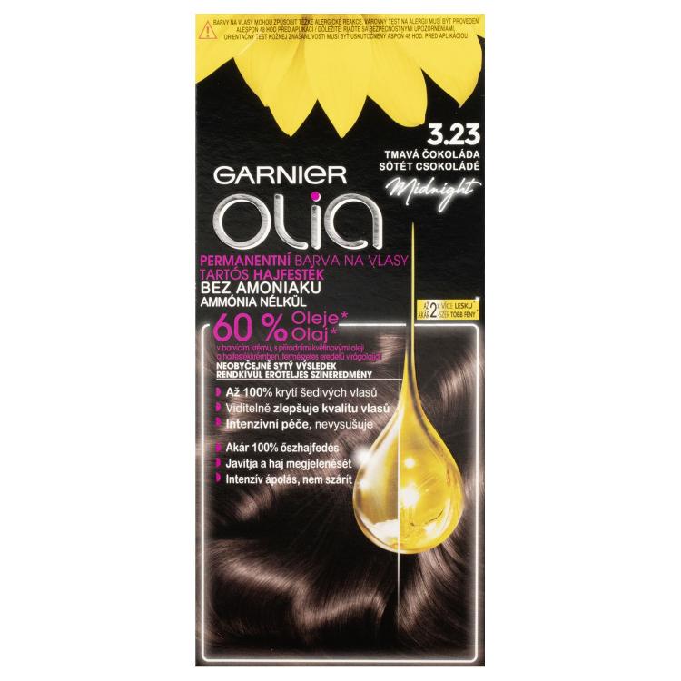 Garnier Olia Permanent Hair Color Barva za lase za ženske 50 g Odtenek 3,23 Black Amber