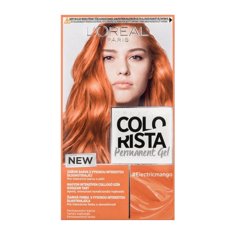 L&#039;Oréal Paris Colorista Permanent Gel Barva za lase za ženske 60 ml Odtenek Electric Mango