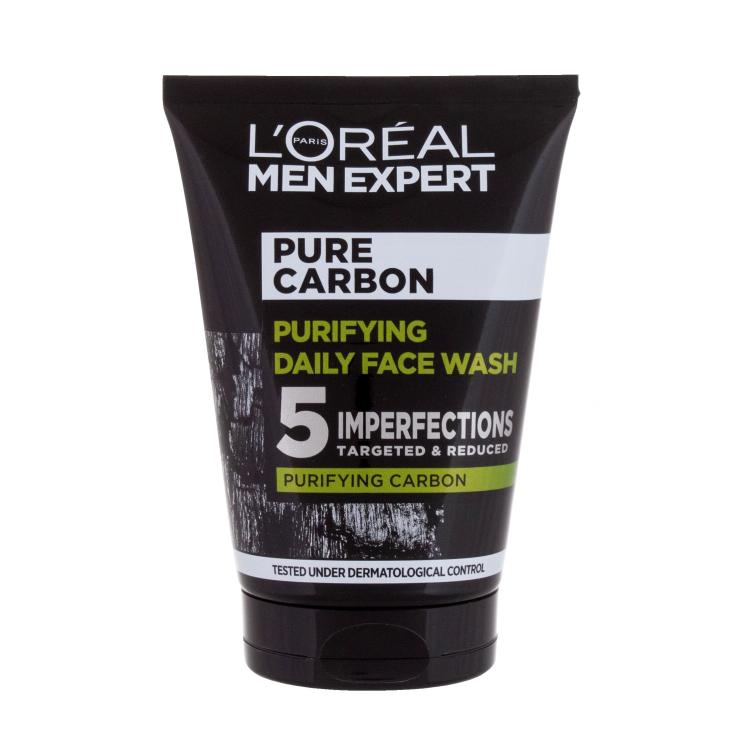 L&#039;Oréal Paris Men Expert Pure Carbon Purifying Daily Face Wash Čistilni gel za moške 100 ml