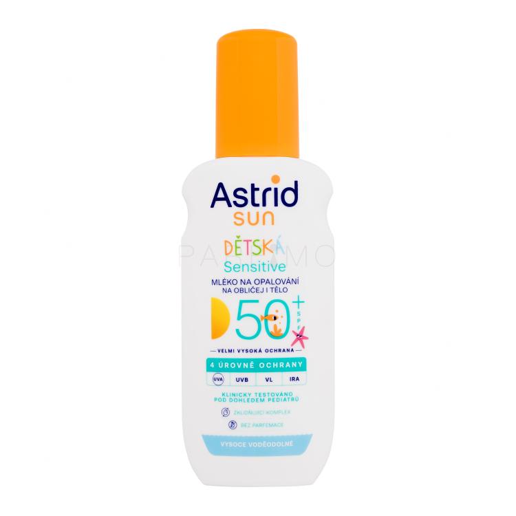 Astrid Sun Kids Sensitive Lotion Spray SPF50+ Zaščita pred soncem za telo za otroke 150 ml