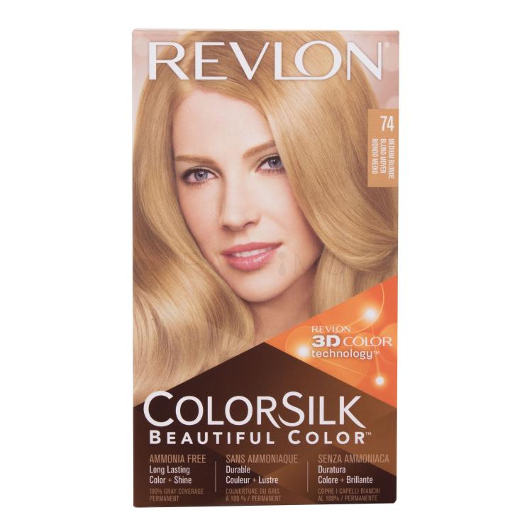 Revlon Colorsilk Beautiful Color Barva za lase za ženske Odtenek 74 Medium Blonde Set