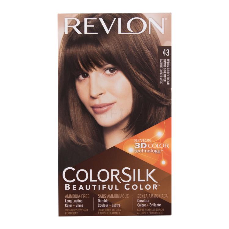 Revlon Colorsilk Beautiful Color Barva za lase za ženske Odtenek 43 Medium Golden Brown Set