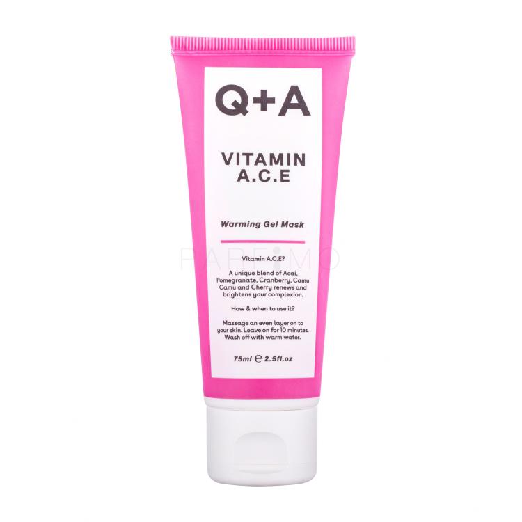Q+A Vitamin A.C.E Warming Gel Mask Maska za obraz za ženske 75 ml