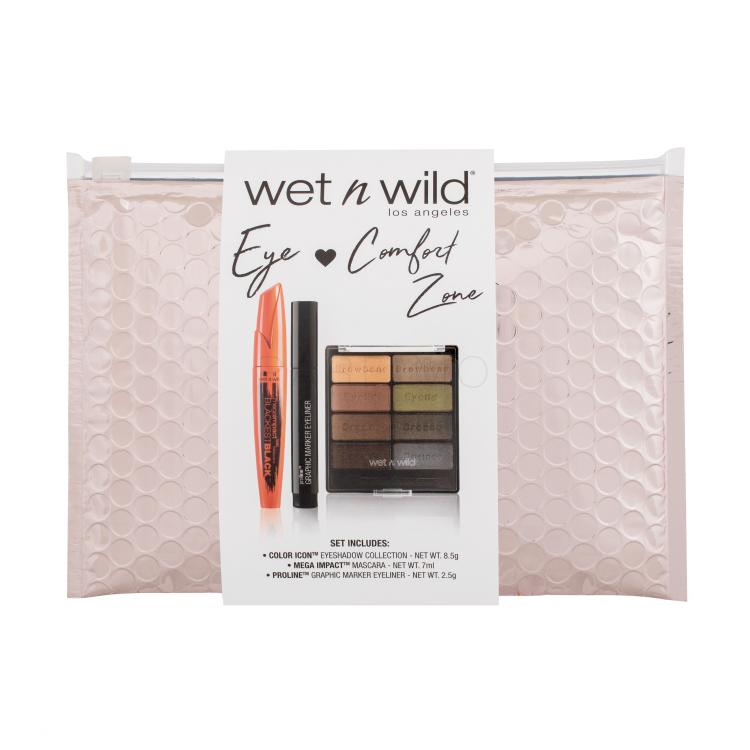 Wet n Wild Eye Love Comfort Zone Darilni set maskara Mega Impact 7 ml + senčilo za oči Color Icon 8,5 g + črtalo za oči Proline Graphic Marker 2,5 g + kozmetična torbica