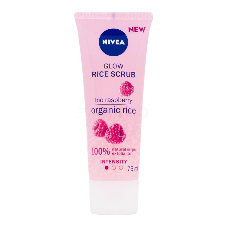 Nivea Rice Scrub Glow Bio Raspberry Piling za ženske 75 ml