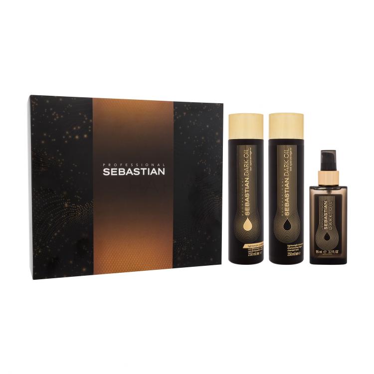 Sebastian Professional Dark Oil Darilni set šampon Dark Oil 250 ml + balzam Dark Oil 250 ml + olje za lase Dark Oil 95 ml