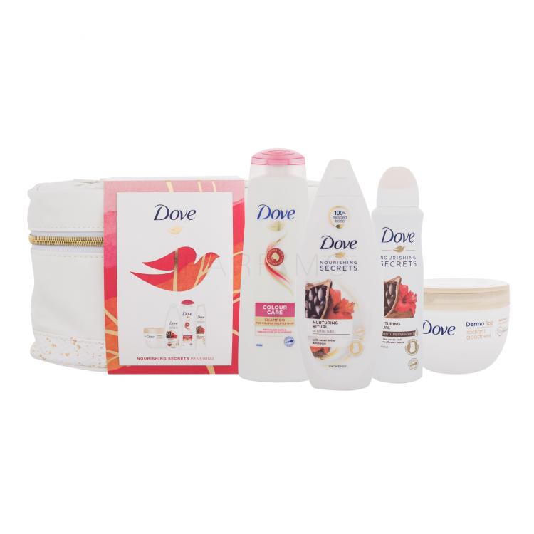 Dove Nourishing Secrets Renewing Darilni set gel za prhanje 250 ml + šampon 250 ml + antiperspirant 150 ml + krema za telo 300 ml + kozmetična torbica