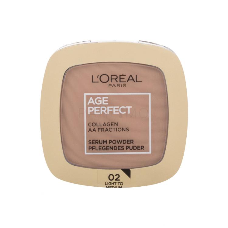 L&#039;Oréal Paris Age Perfect Serum Powder Puder v prahu za ženske 9 g Odtenek 02 Light To Medium
