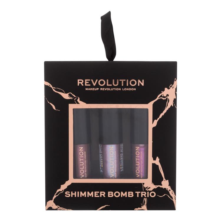 Makeup Revolution London Shimmer Bomb Trio Darilni set sijaj za ustnice Shimmer Bomb 2 ml + sijaj za ustnic Shimmer Bomb 2 ml Sparkle + sijaj za ustnic Shimmer Bomb 2 ml DayDream