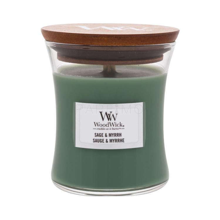 WoodWick Sage &amp; Myrrh Dišeča svečka 85 g