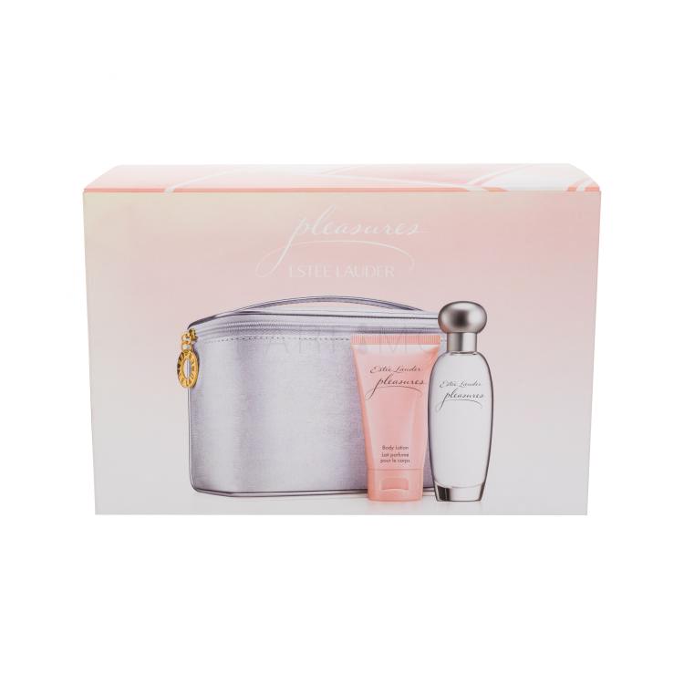 Estée Lauder Pleasures Darilni set parfumska voda 50 ml + losjon za telo 50 ml + kozmetična torbica