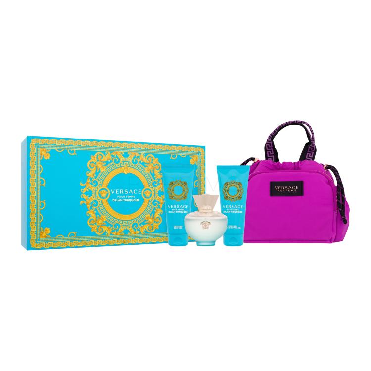 Versace Pour Femme Dylan Turquoise Darilni set toaletna voda 100 ml + gel za prhanje 100 ml + gel za telo 100 ml + kozmetična torbica