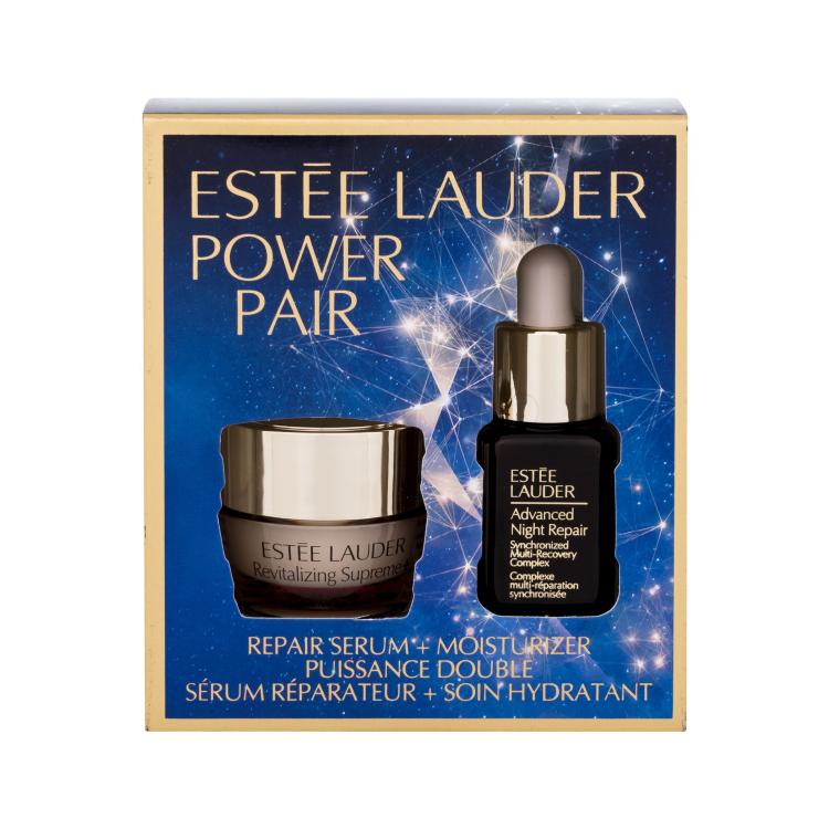 Estée Lauder Revitalizing Supreme+ Duo Set Darilni set dnevna krema za obraz Revitalizing Supreme+ Global Anti-Aging Cell Power Creme 7 ml + serum za obraz Advanced Night Repair Synchronized Multi-Recovery Complex 7 ml