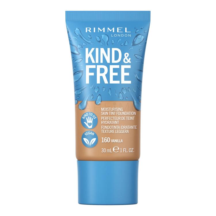 Rimmel London Kind &amp; Free Skin Tint Foundation Puder za ženske 30 ml Odtenek 160 Vanilla