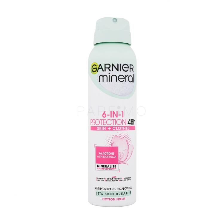Garnier Mineral Protection 6-in-1 Cotton Fresh 48h Antiperspirant za ženske 150 ml