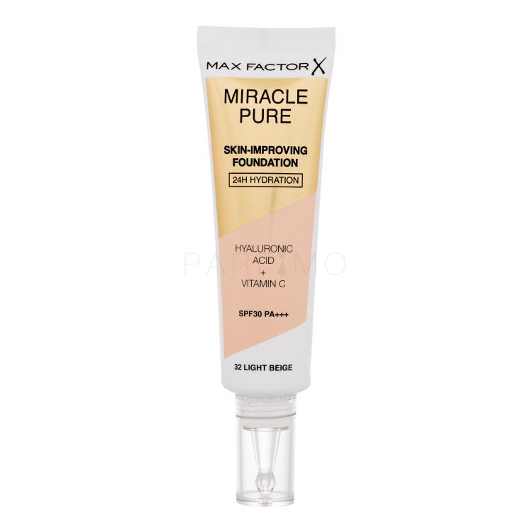 Max Factor Miracle Pure Skin-Improving Foundation SPF30 Puder za ženske 30 ml Odtenek 32 Light Beige