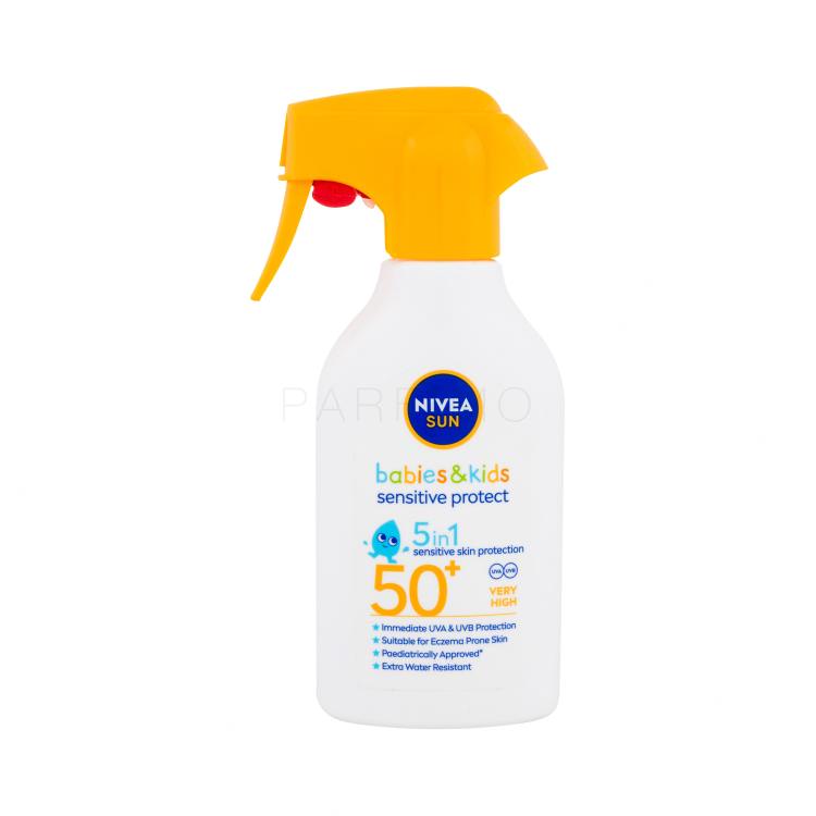 Nivea Sun Babies &amp; Kids Sensitive Protect Spray SPF50+ Zaščita pred soncem za telo za otroke 270 ml