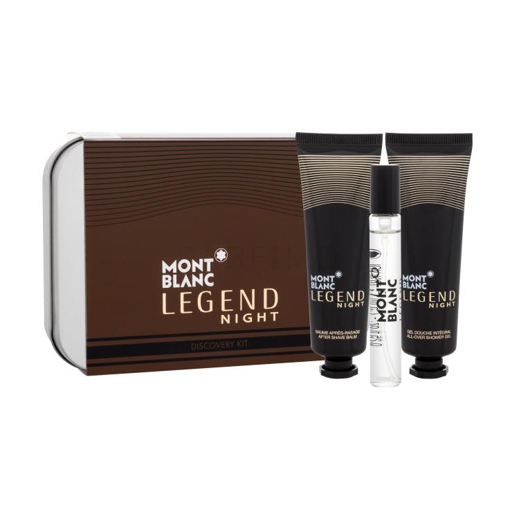 Montblanc Legend Night Darilni set parfumska voda 7,5 ml + balzam po britju 30 ml + gel za prhanje 30 ml