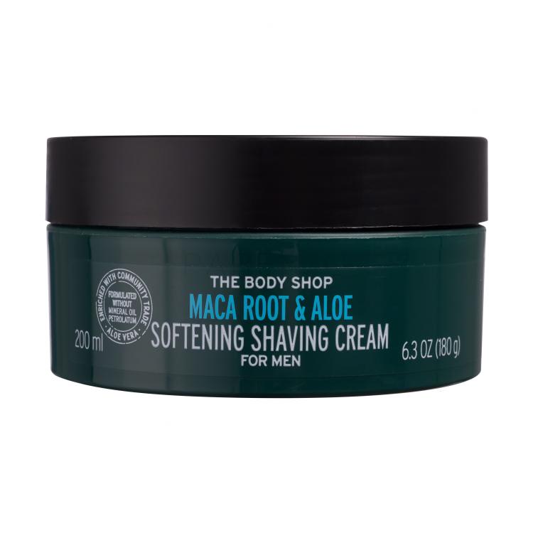 The Body Shop Maca Root &amp; Aloe Softening Shaving Cream Krema za britje za moške 200 ml