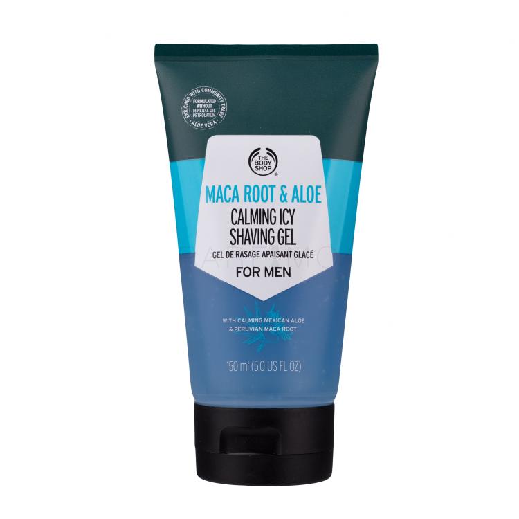 The Body Shop Maca Root &amp; Aloe Calming Icy Shaving Gel Gel za britje za moške 150 ml