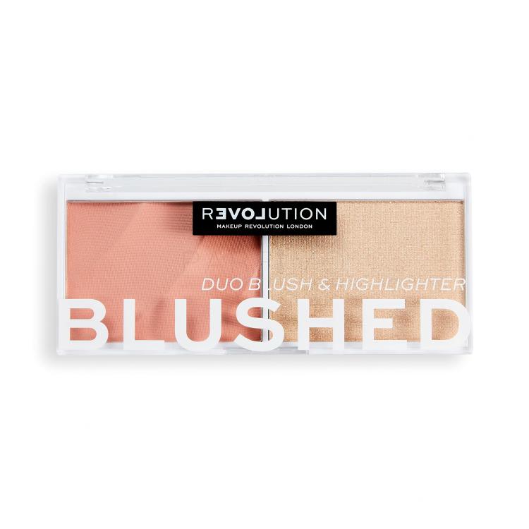 Revolution Relove Colour Play Blushed Duo Blush &amp; Highlighter Paletka za konturing za ženske 5,8 g Odtenek Sweet