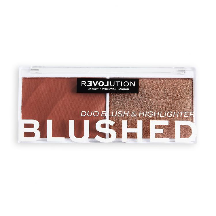 Revolution Relove Colour Play Blushed Duo Blush &amp; Highlighter Paletka za konturing za ženske 5,8 g Odtenek Baby