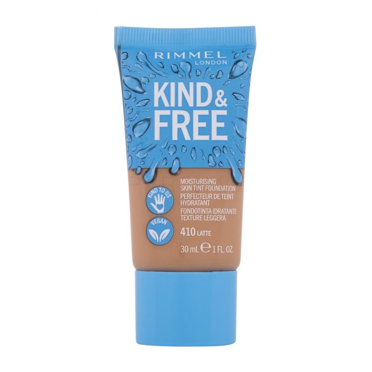 Rimmel London Kind &amp; Free Skin Tint Foundation Puder za ženske 30 ml Odtenek 410 Latte